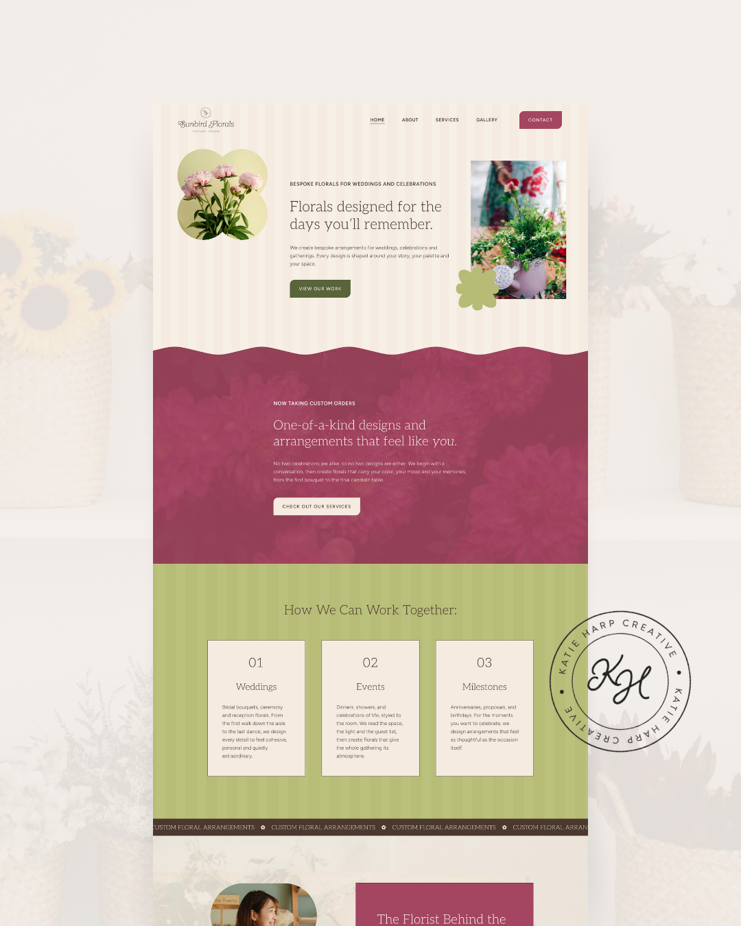 Florist website design home page