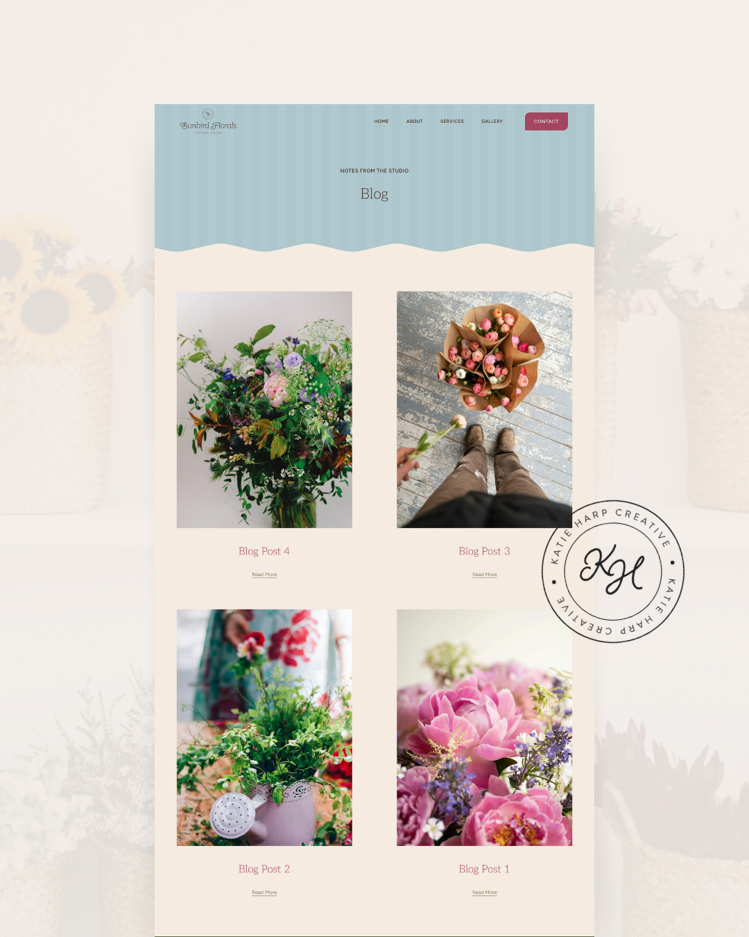 Florist website design blog page
