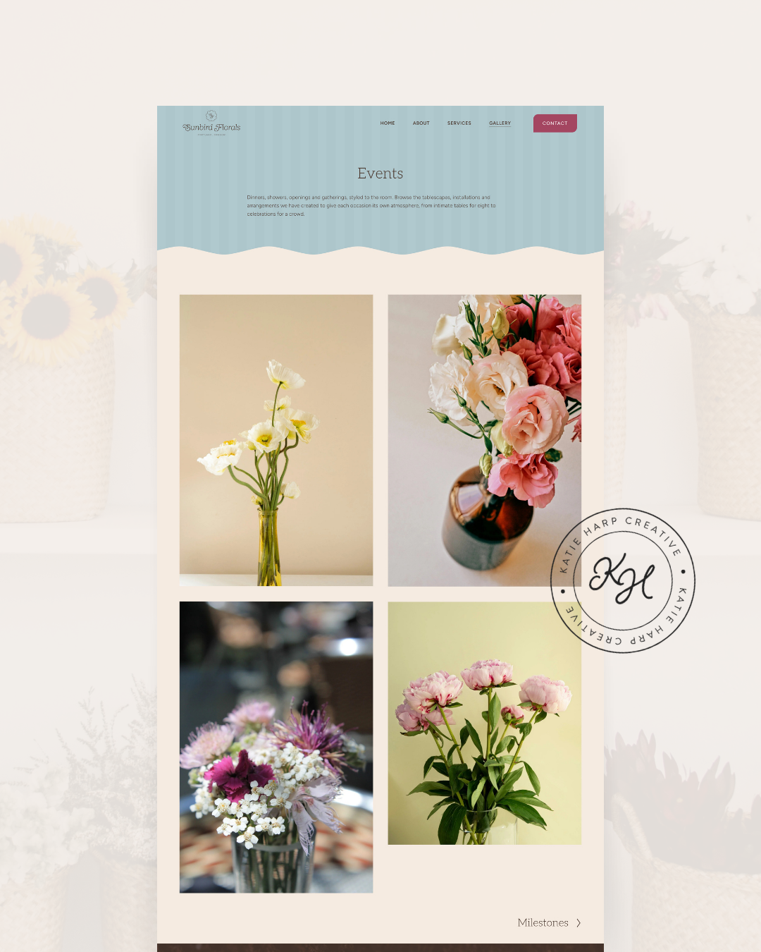 Florist website design events page