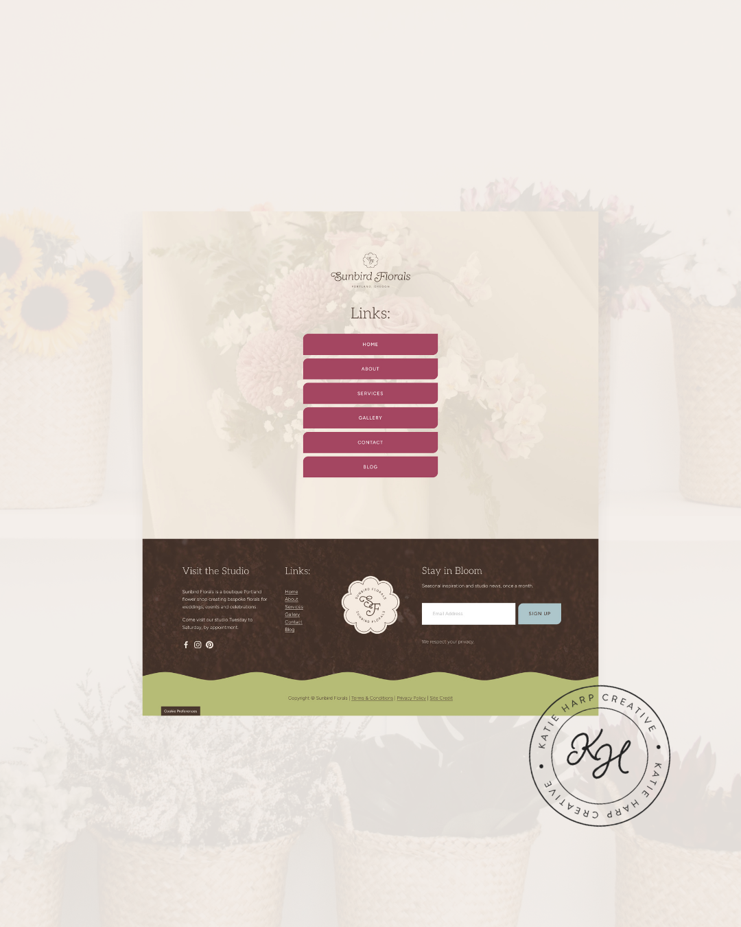 Florist website design links page