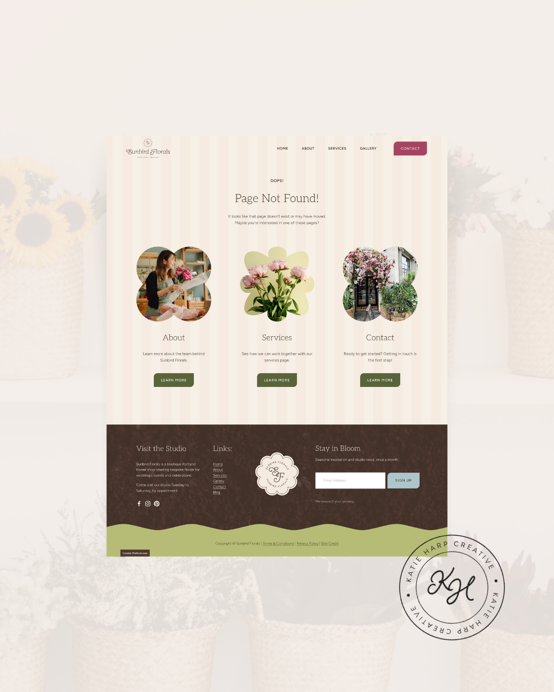 Florist website design 404 page