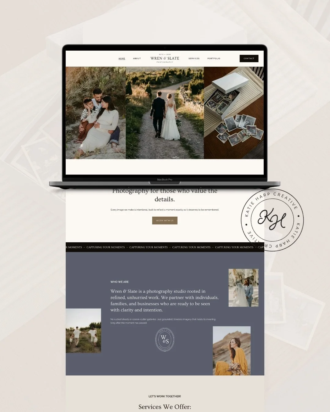Wren & Slate Photography website preview