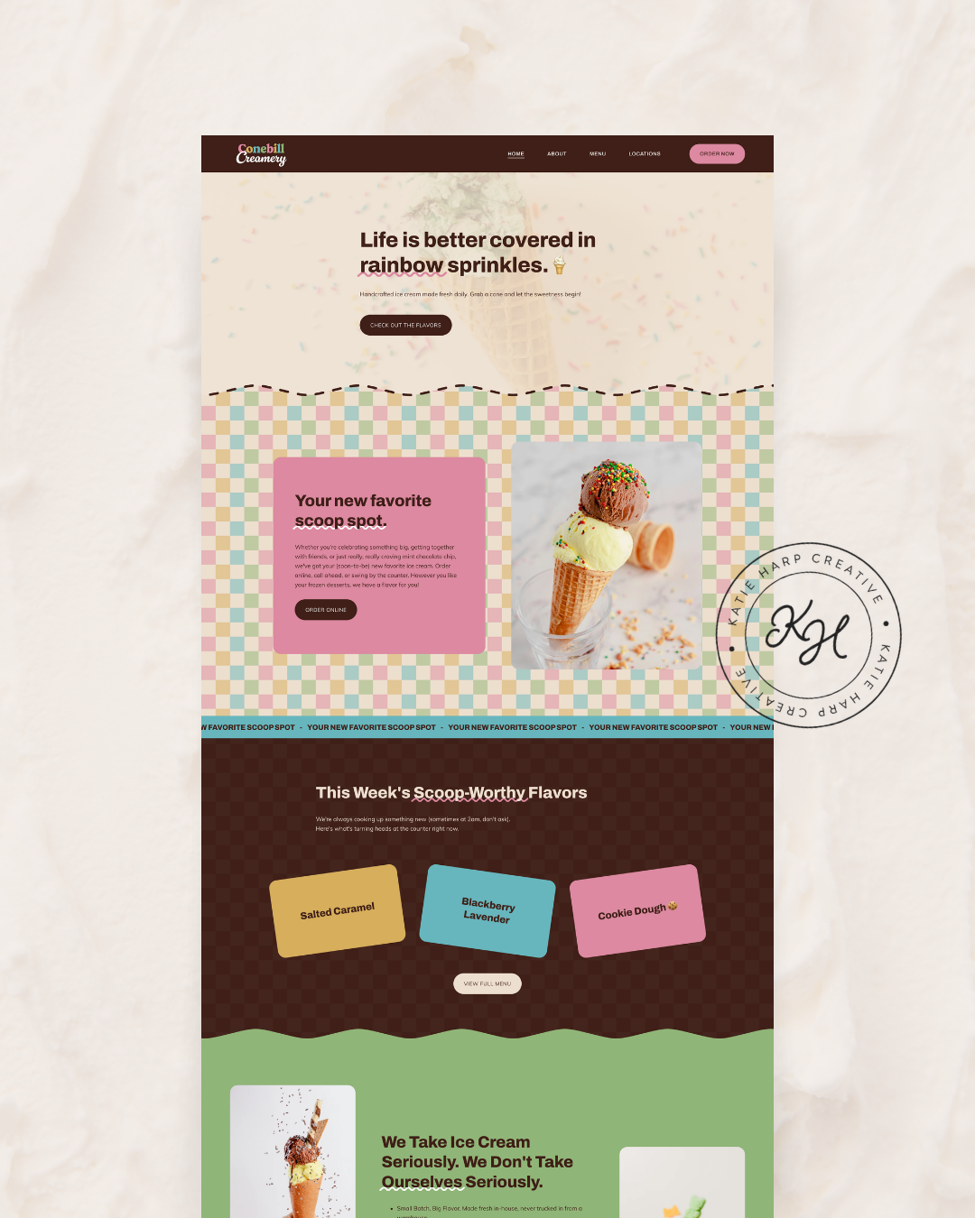 Colorful ice cream Squarespace template