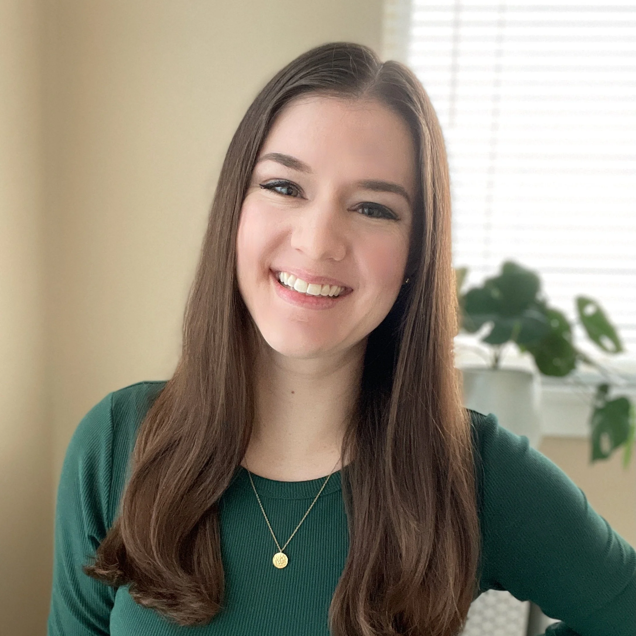 Katie Harp in green shirt