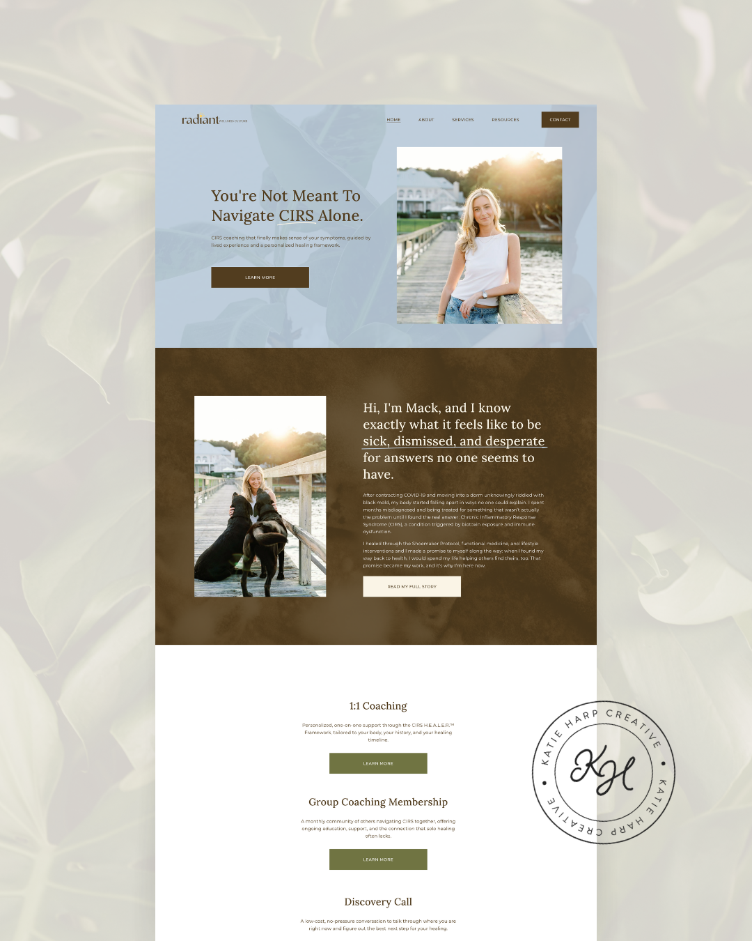 Health coach website design