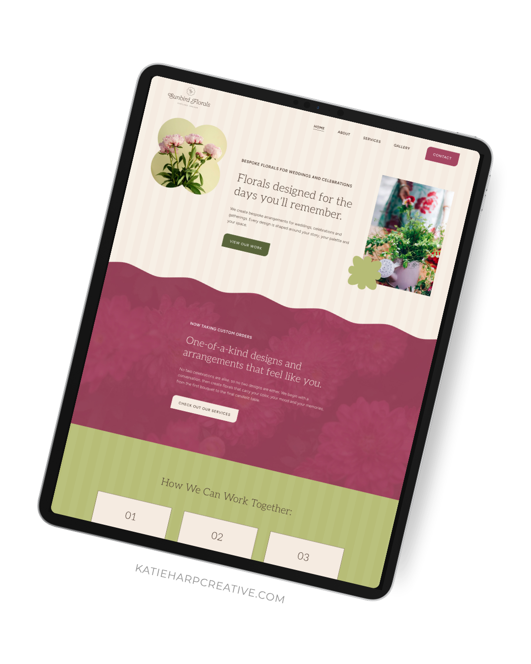 Florist website design home page