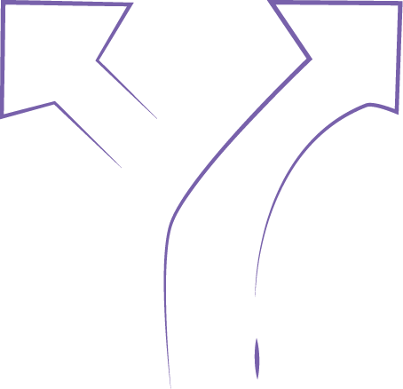 Breaking Limits icon representing funding pathways and systems, abstract geometric design in purple