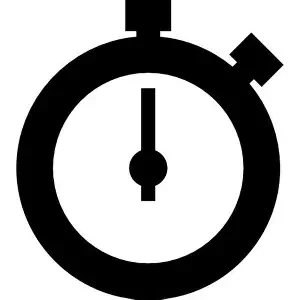 Simple black stopwatch icon with a white background.