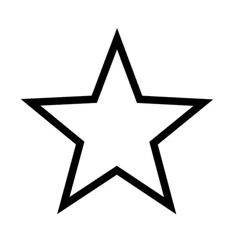 Black outlined star shape on a white background.