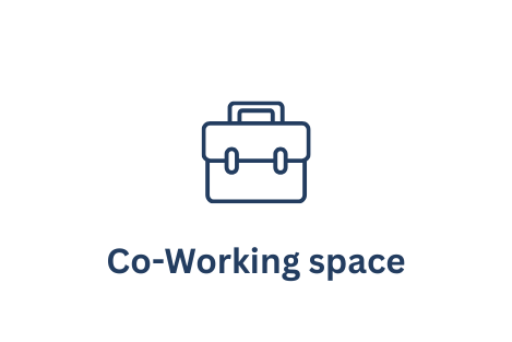 Icon of a briefcase representing a co-working space.