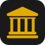 Icon of a classical building with columns, resembling a government or museum building