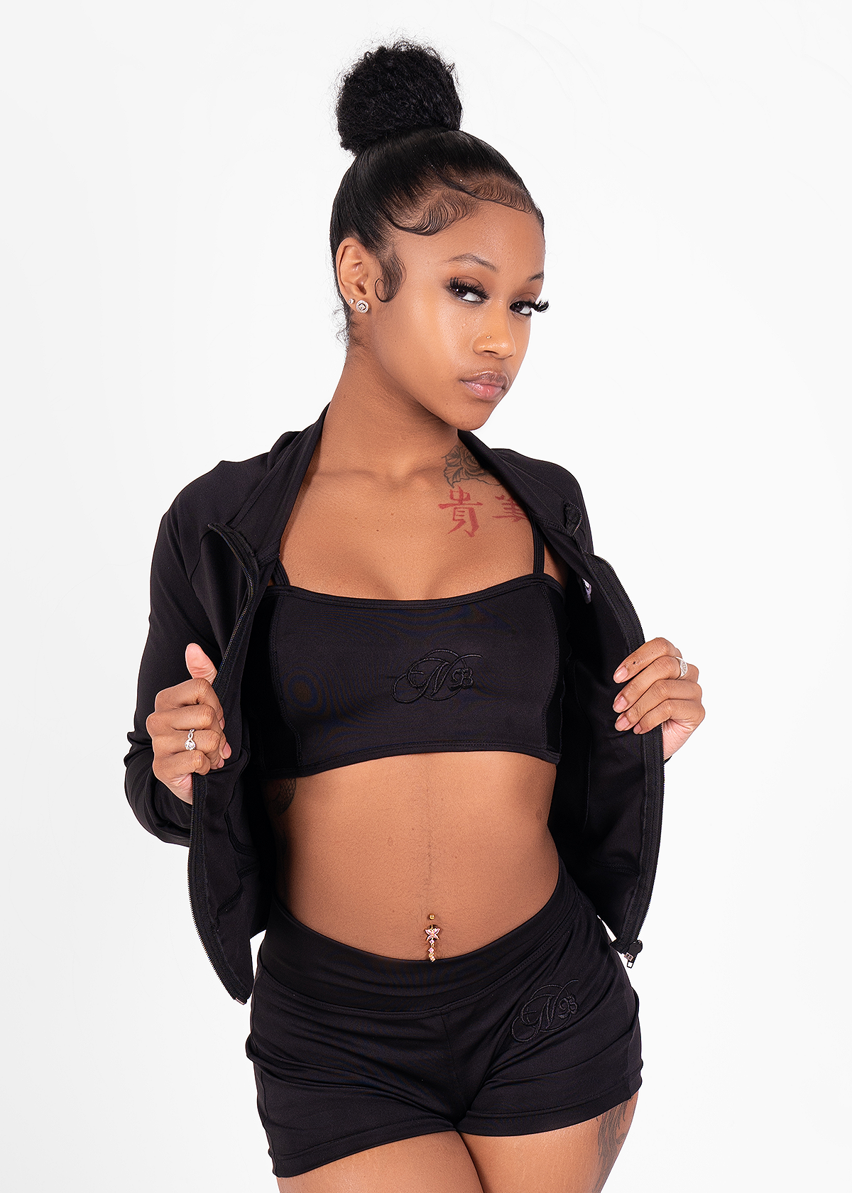 Naturally Blessed Black Bodysuit Set