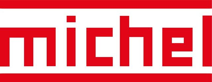 Das Logo von 'Michel', das in roter Schrift auf weißem Hintergrund geschrieben ist.