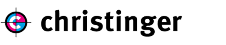 Logo mit Zielscheibe und der Text 'christinger'