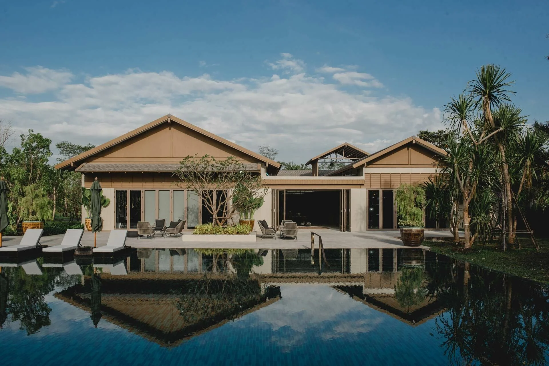A luxury private lakefront pool villa at RAKxa Integrative Wellness sanctuary in Bang Krachao, Thailand