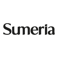 Logo Sumeria en noir et blanc avec le nom écrit en caractères gras.