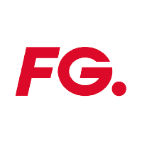 Logo de FG en rouge sur fond blanc