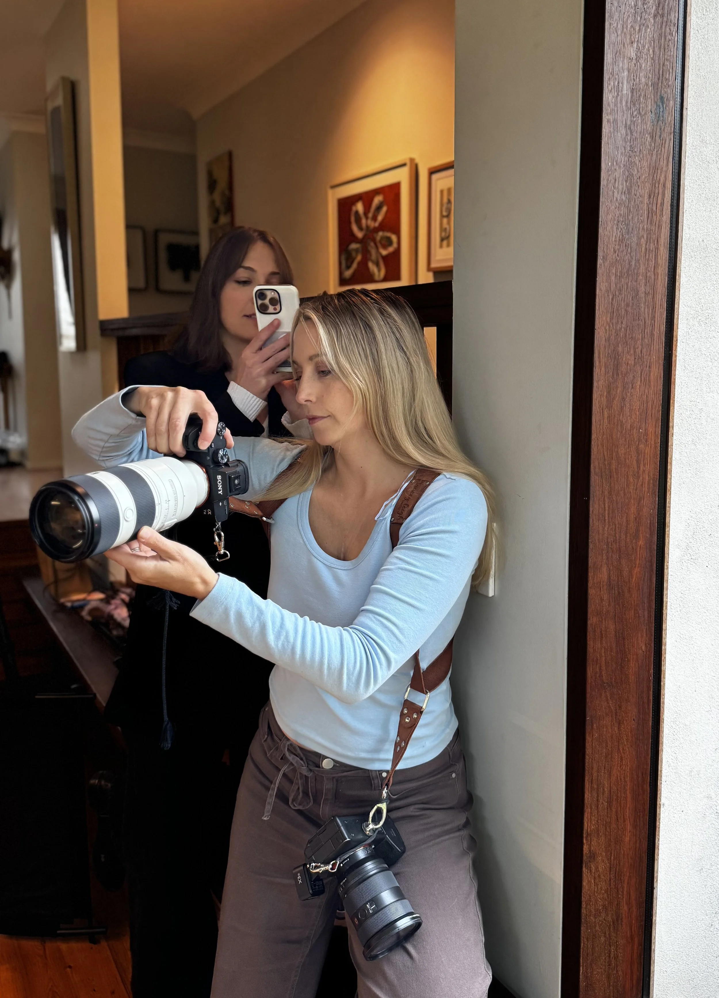 Professional photographer on a photoshoot