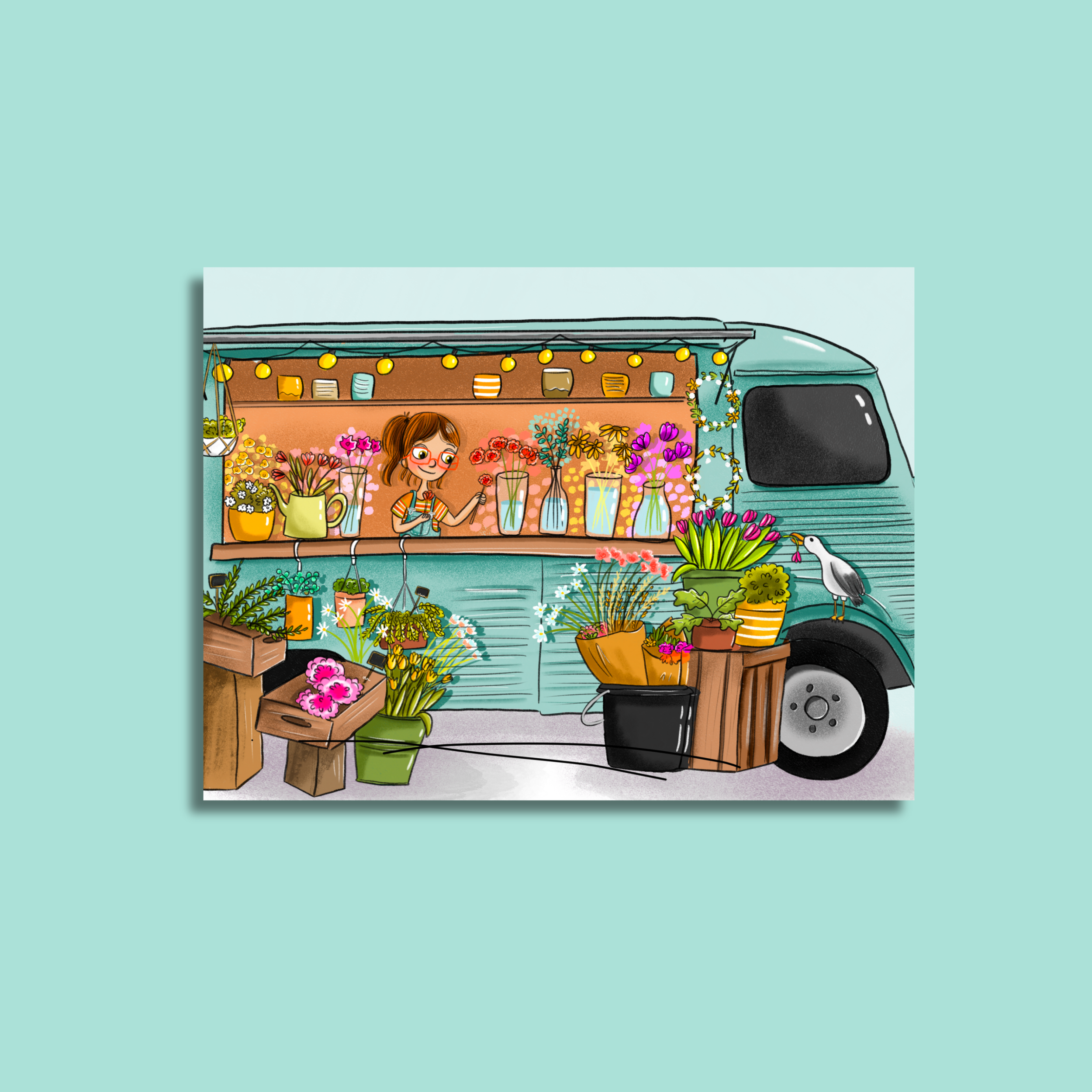 CARTE POSTALE FLOWER SHOP