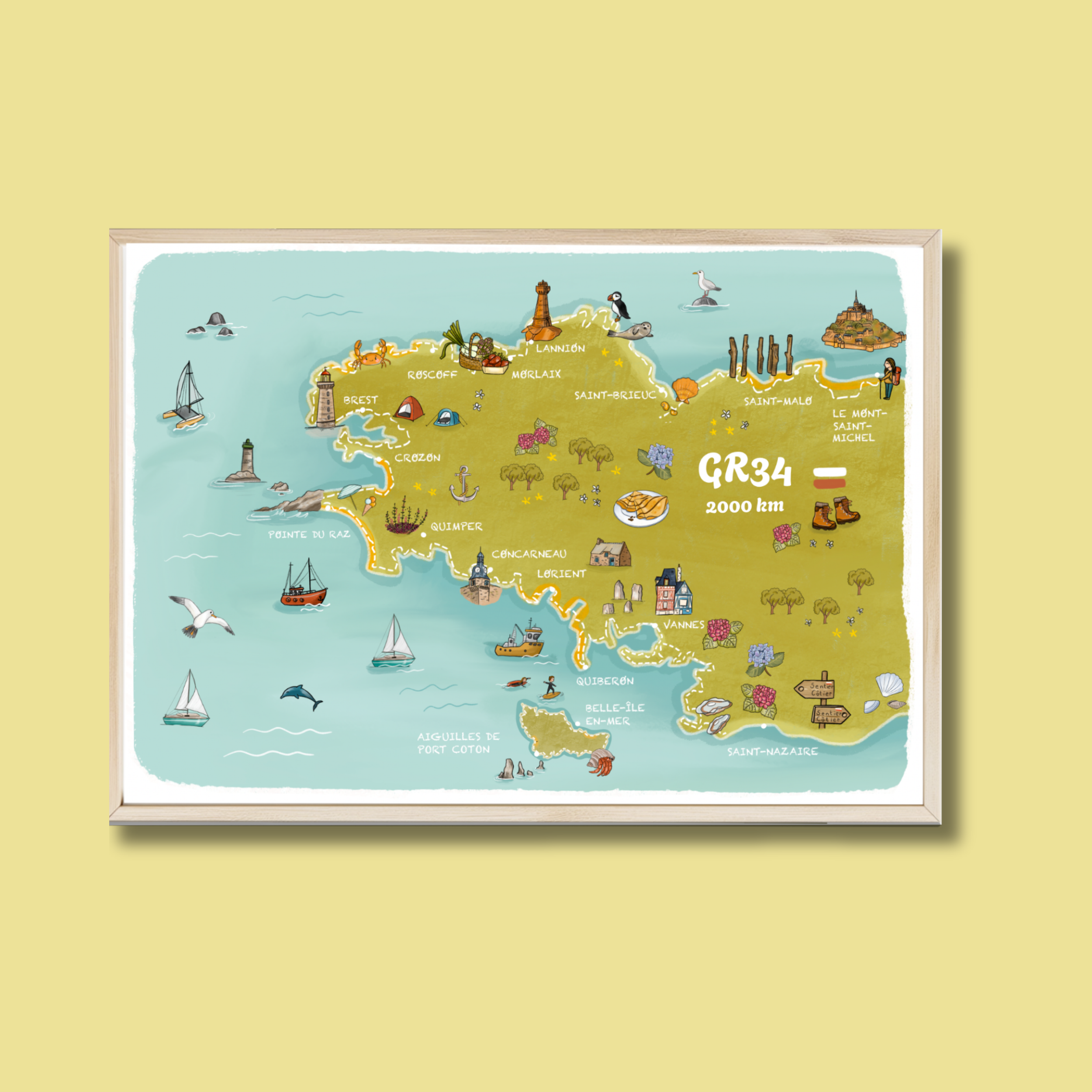 AFFICHE CARTE BRETAGNE GR 34