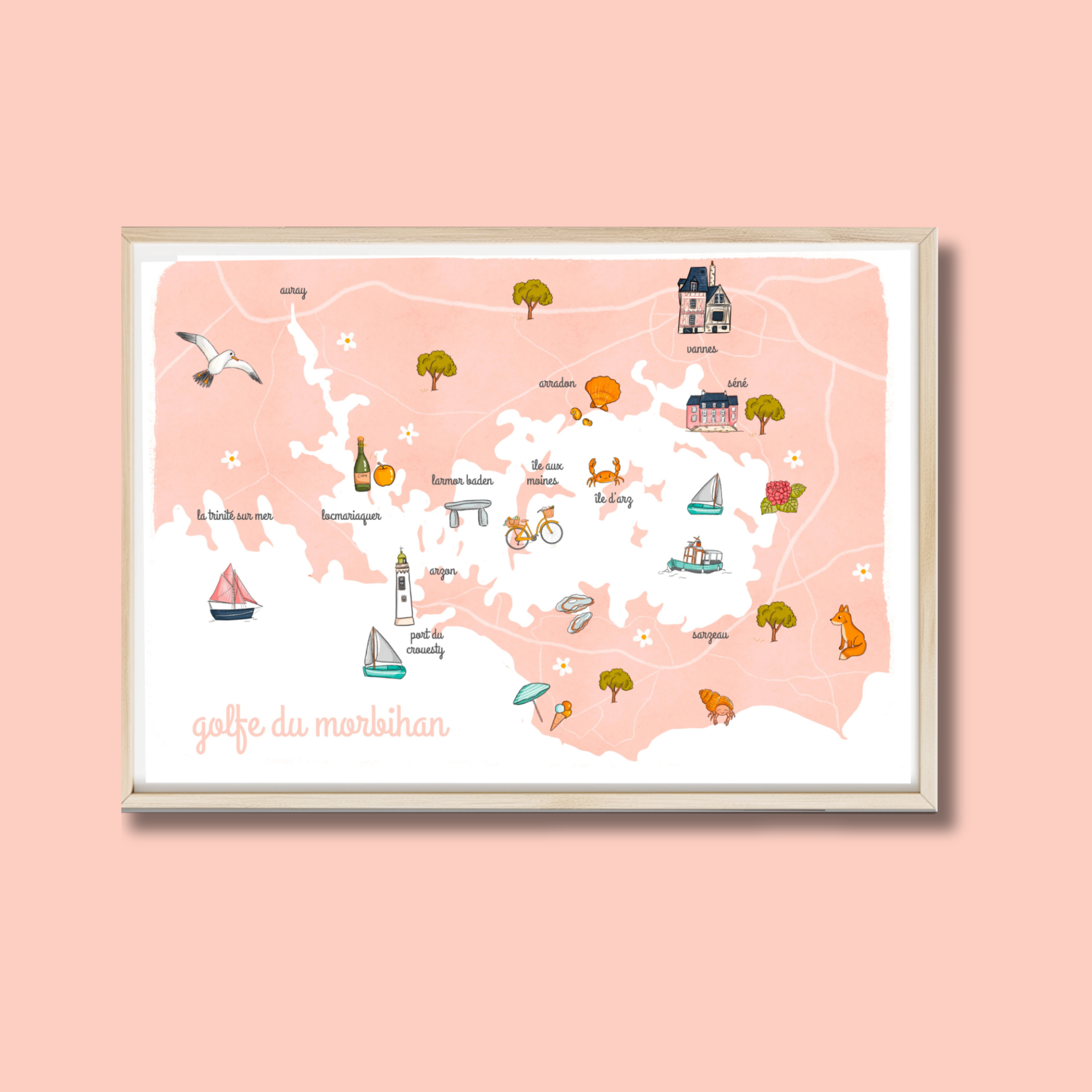 AFFICHE CARTE DU GOLFE DU MORBIHAN
