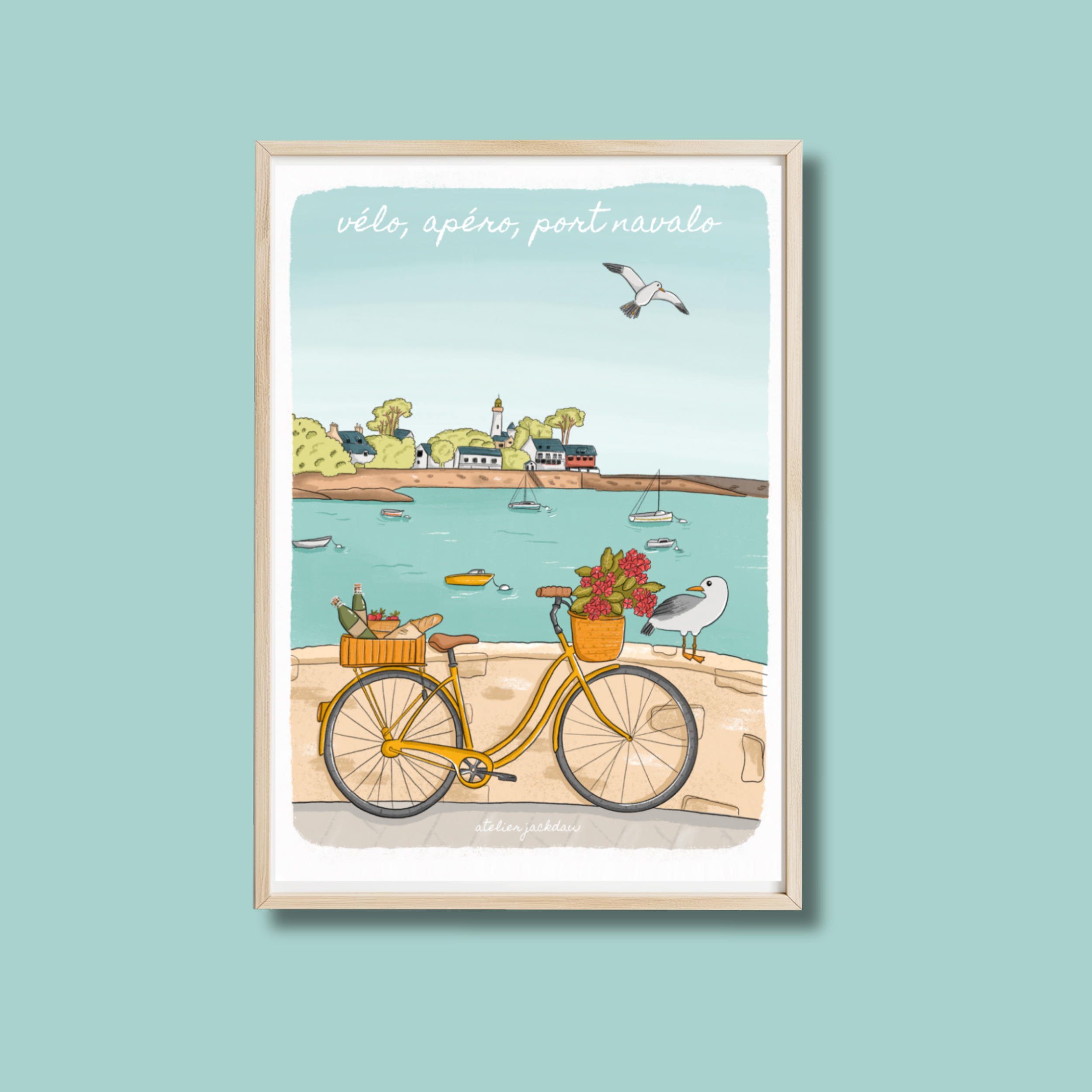 AFFICHE VELO APERO PORT NAVALO