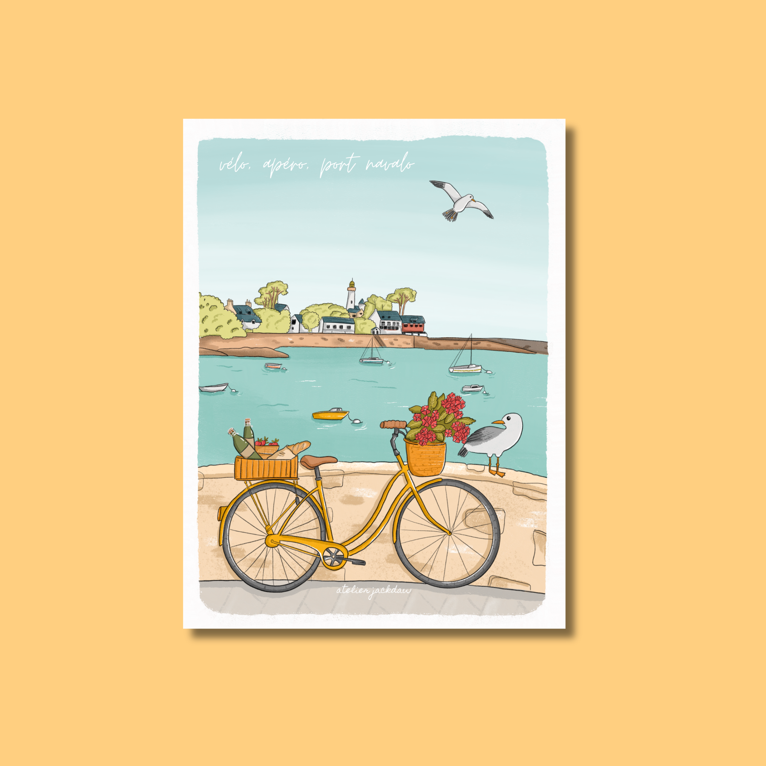 CARTE POSTALE VELO APERO PORT NAVALO