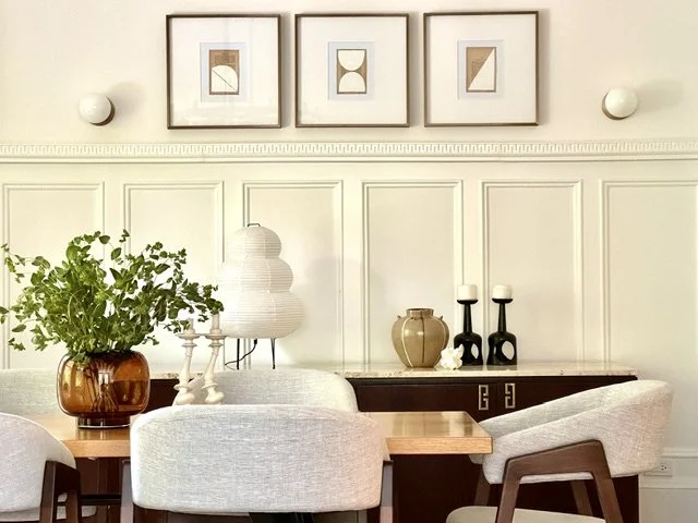 traditional dining room with modern details