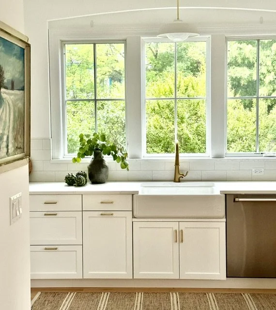 white farm kitchen with new windows