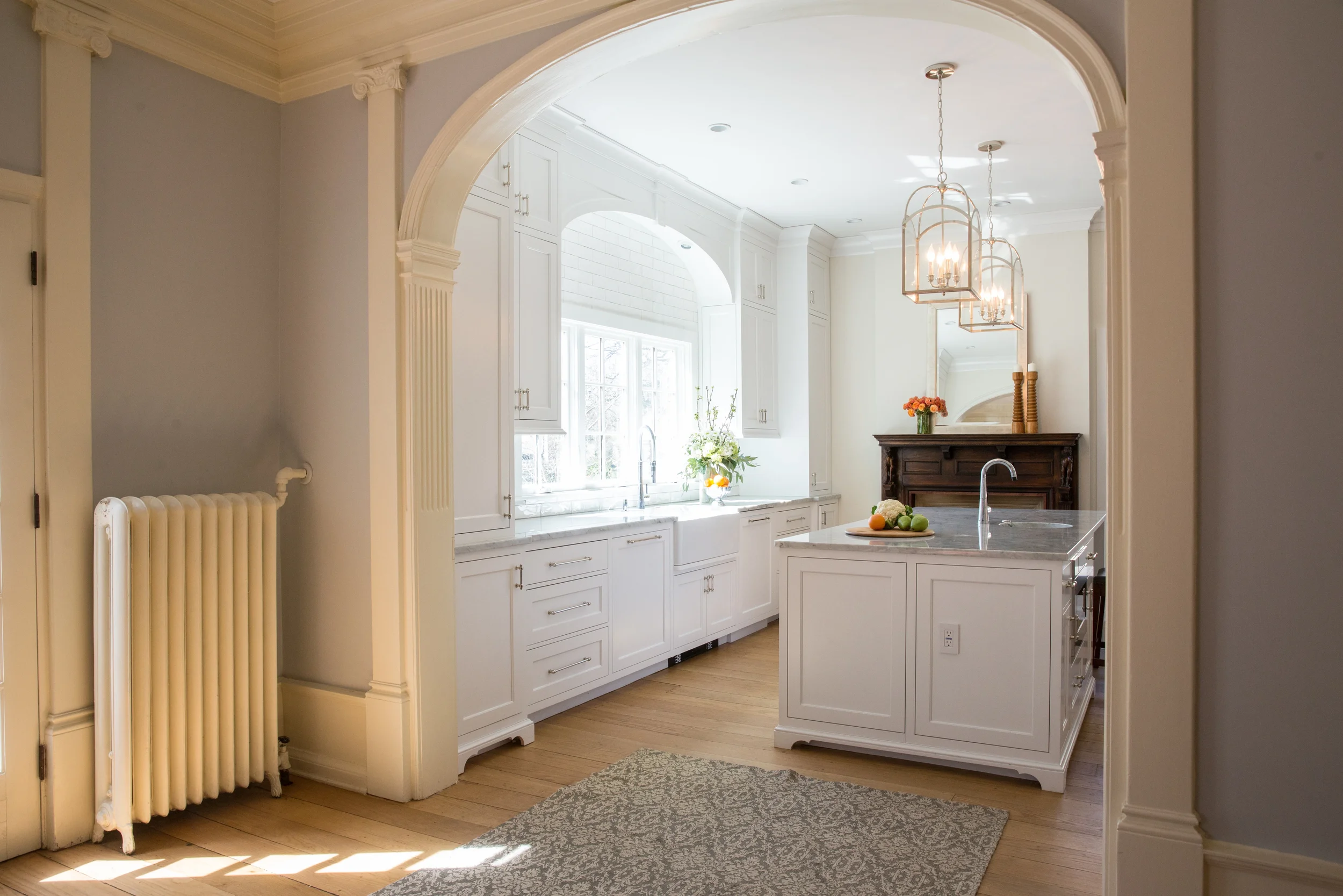relocated kitchen in historical house