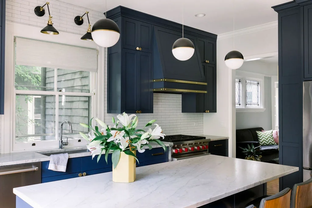 dark blue kitchen