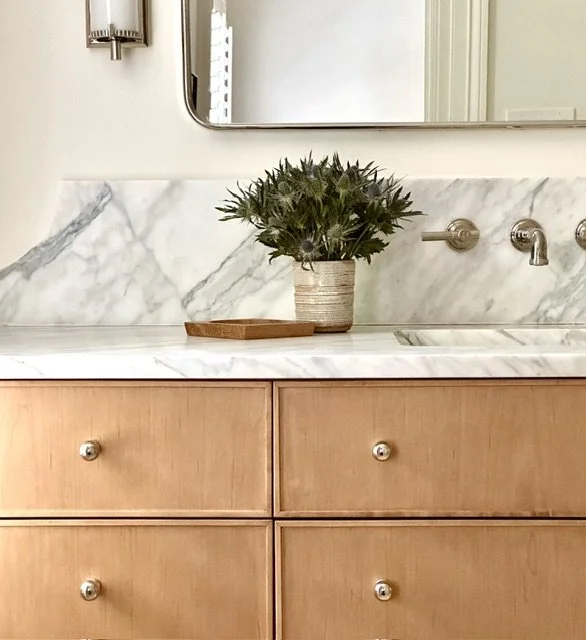 Custom Wood Vanity & Marble Counter