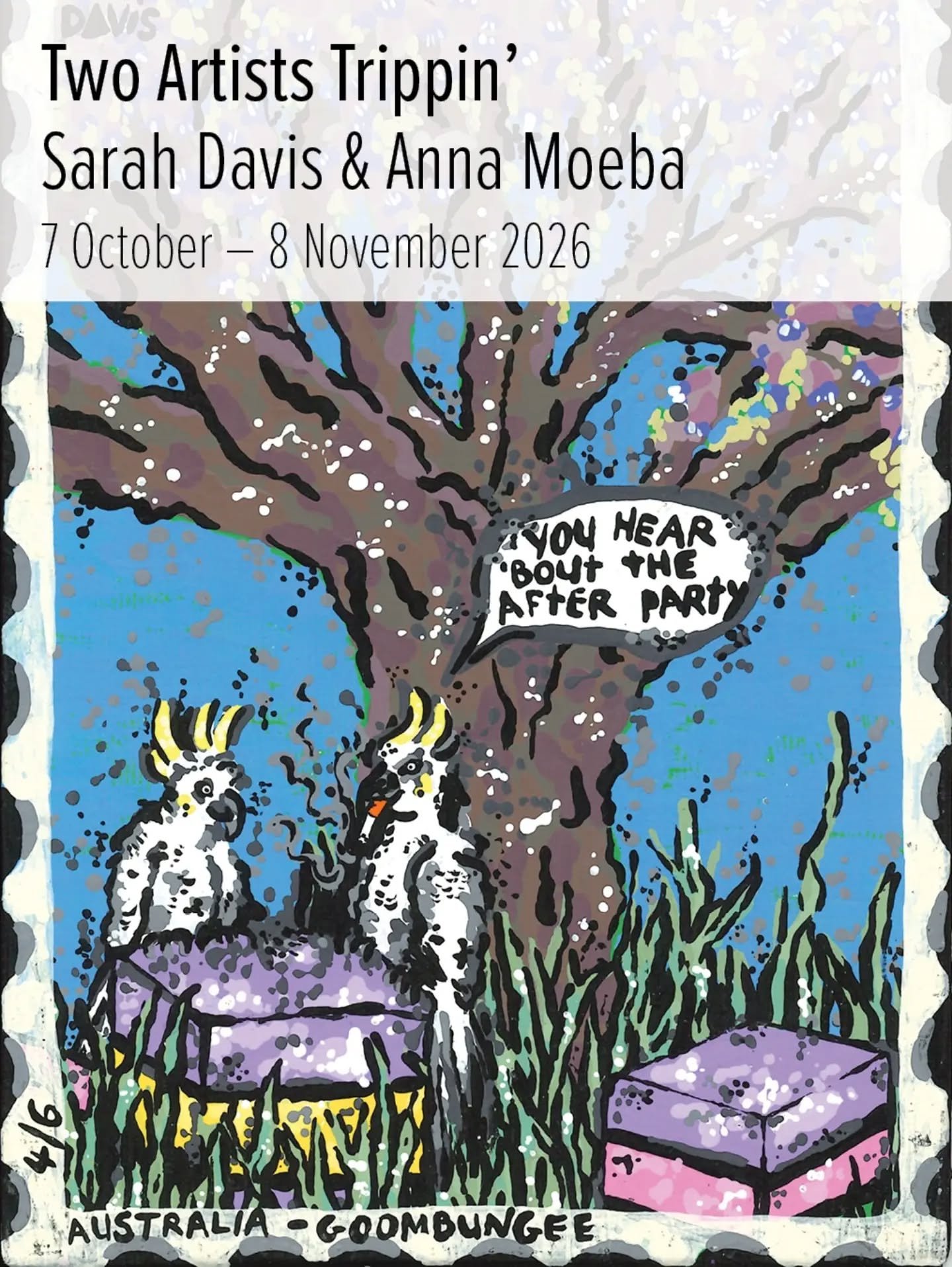 The secret is out! We're back baby, and this time @twoartiststrippin is hittin' Rosalie Gallery - Goombungee for the ultimate party!! 

Two Artists Trippin&rsquo; tells the tale of Western Downs artists Anna Moeba and Sarah Davis, as they journey thr
