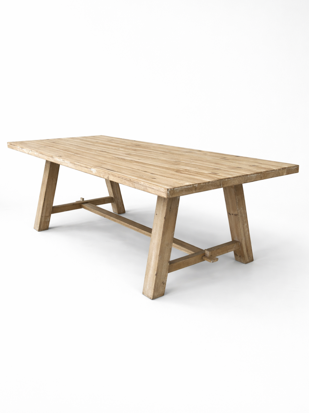 Wooden table with a rectangular top and A-frame legs