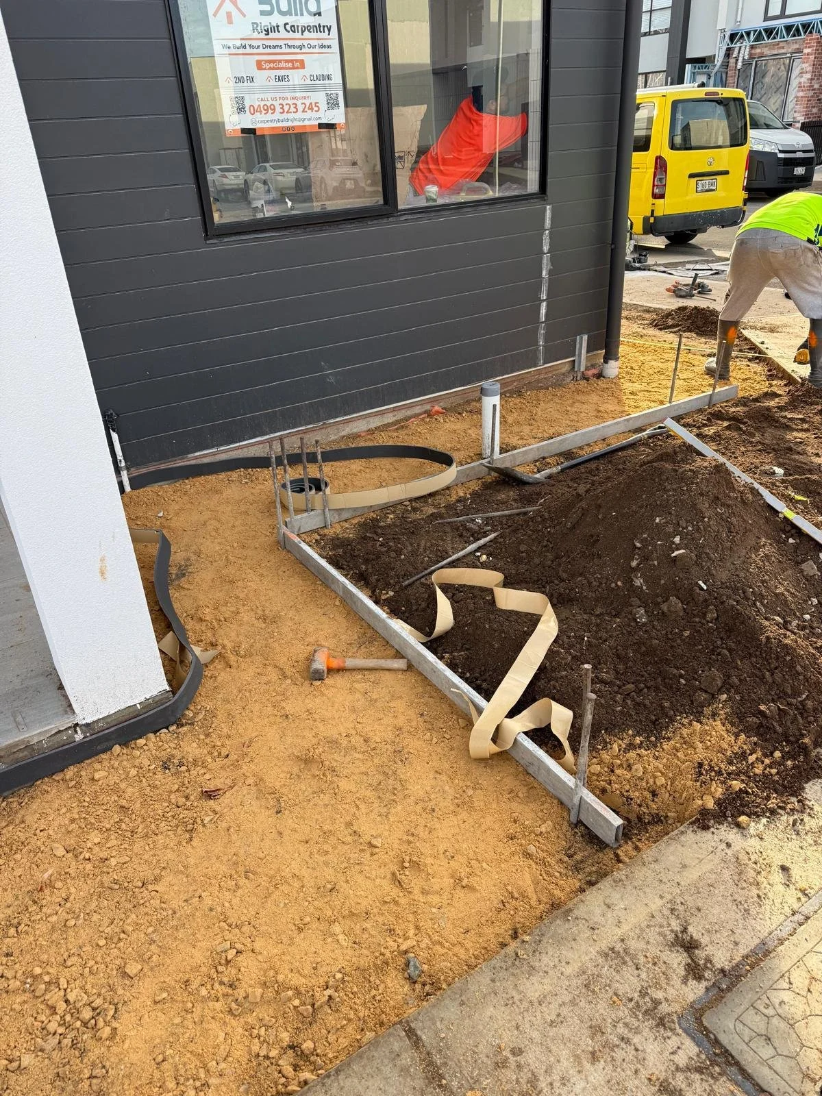 Picture of landscaping in progress