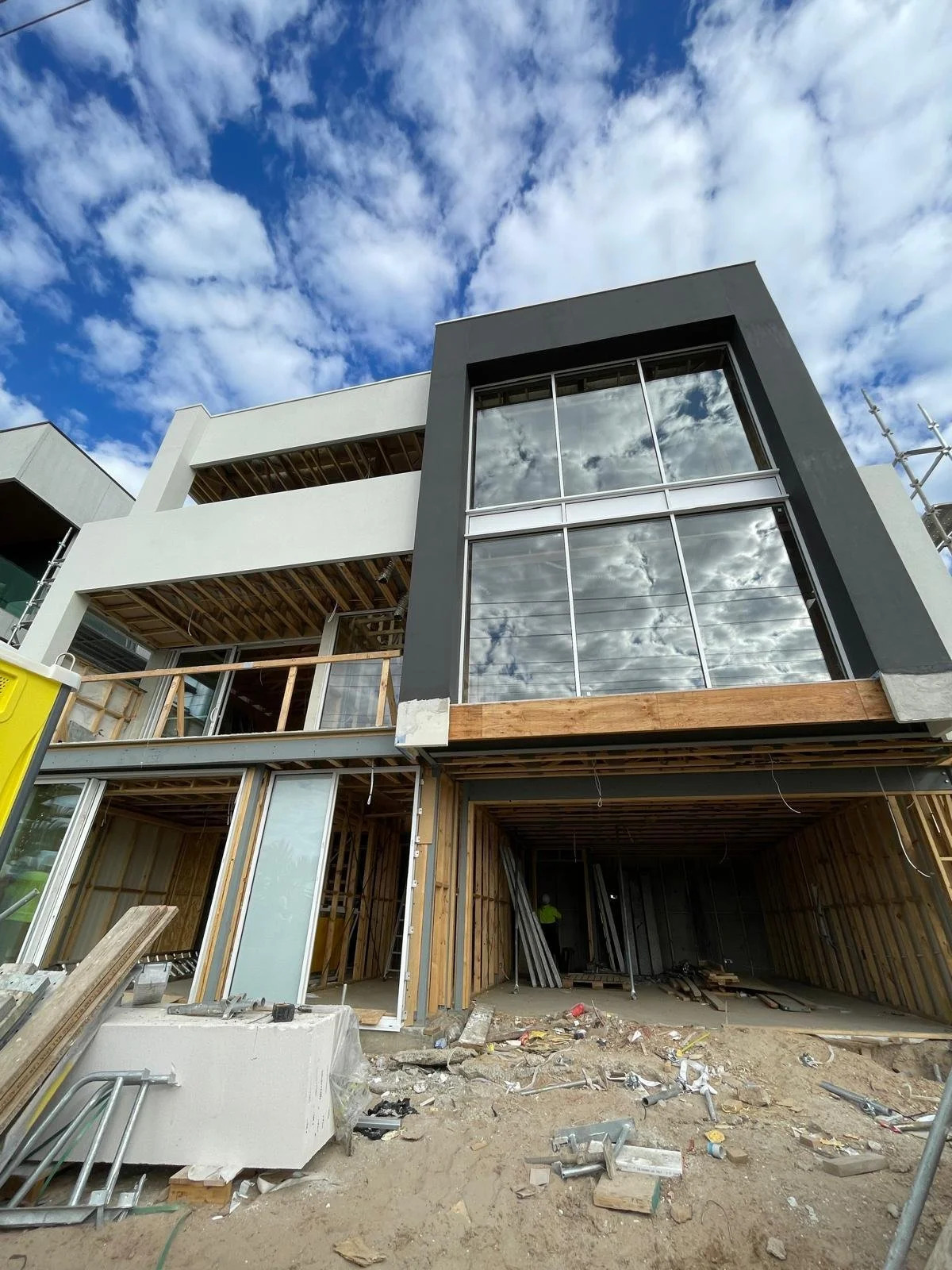 Picture of front of house under construction