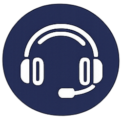 Icon of a headset with a microphone, representing customer support or communication.