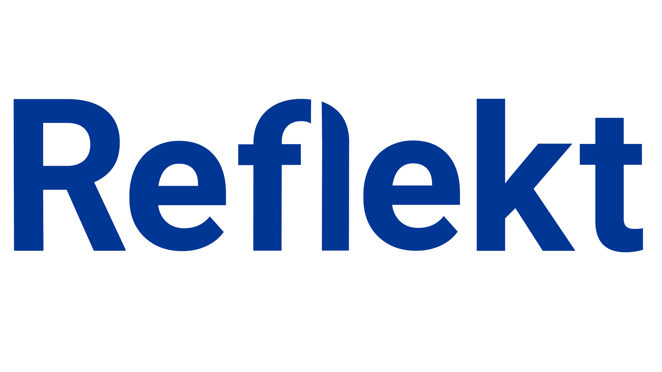 Reflekt logo in blue text