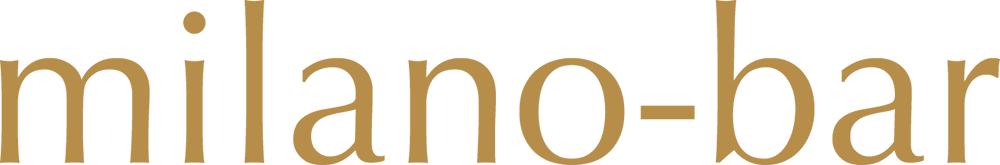 Der Text 'milanobar' in goldener Schrift auf schwarzem Hintergrund.