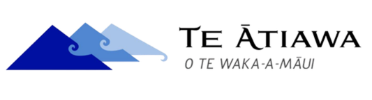 Logo with mountain graphic and text in Maori.