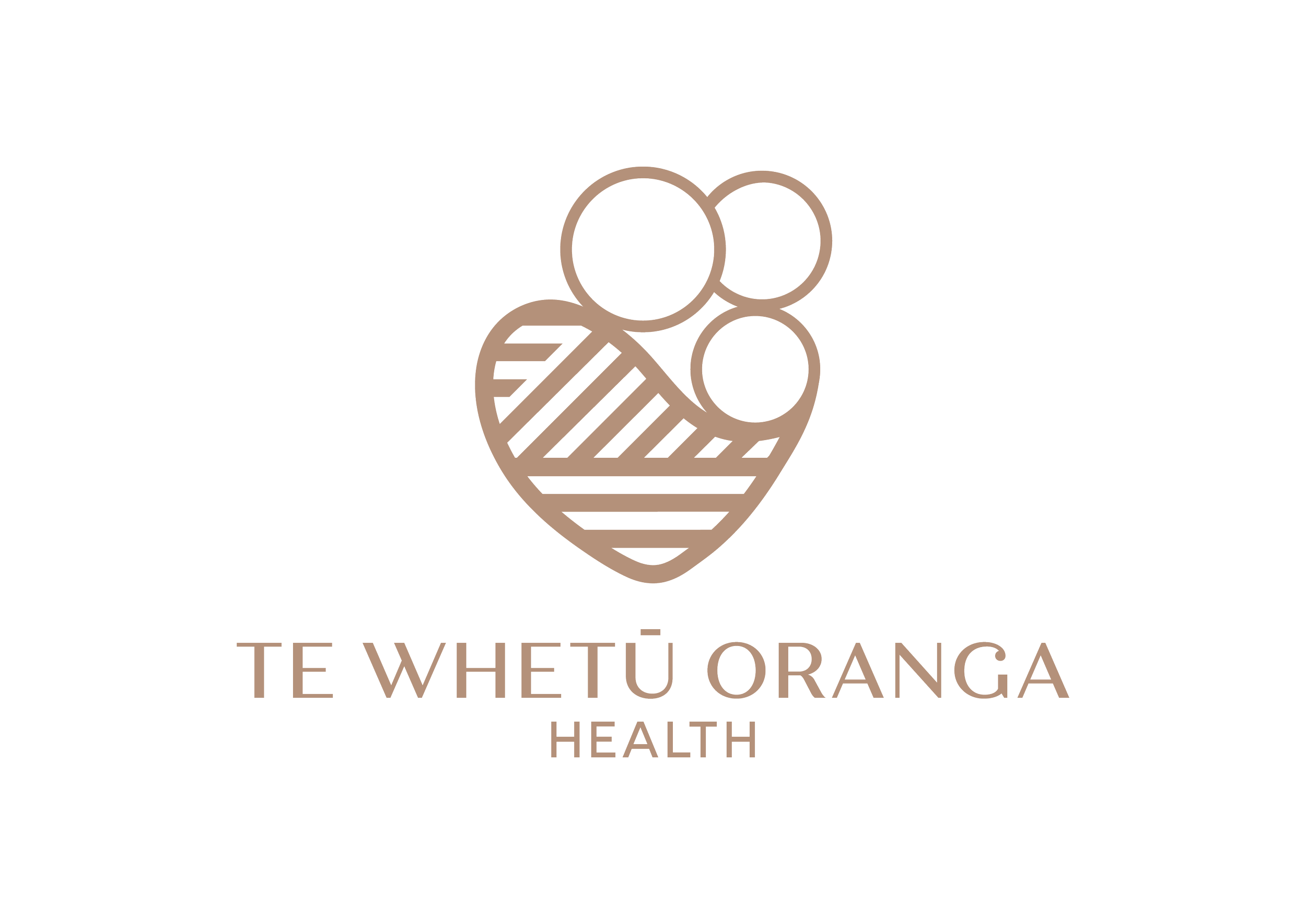 Logo with a heart shape and circles above it, featuring Maori text 'Te Whetū Oranga' and the word 'Health' below.