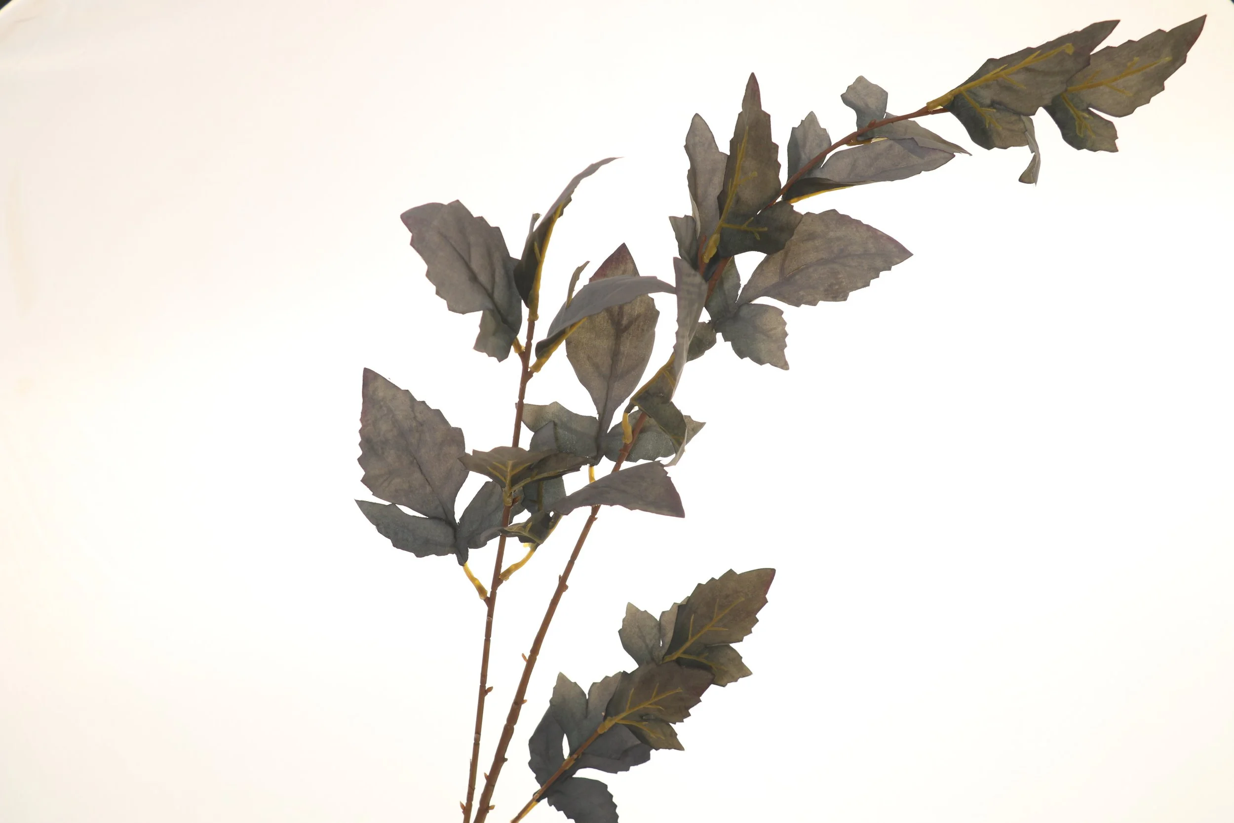 Vintage Grey Blue Leaf Spray
