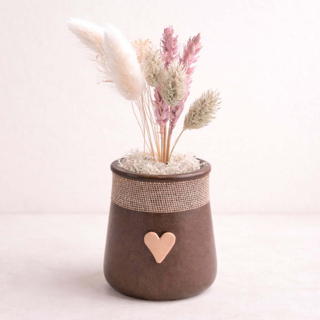 Douceur bohème – pot en verre peint et décoré à la main