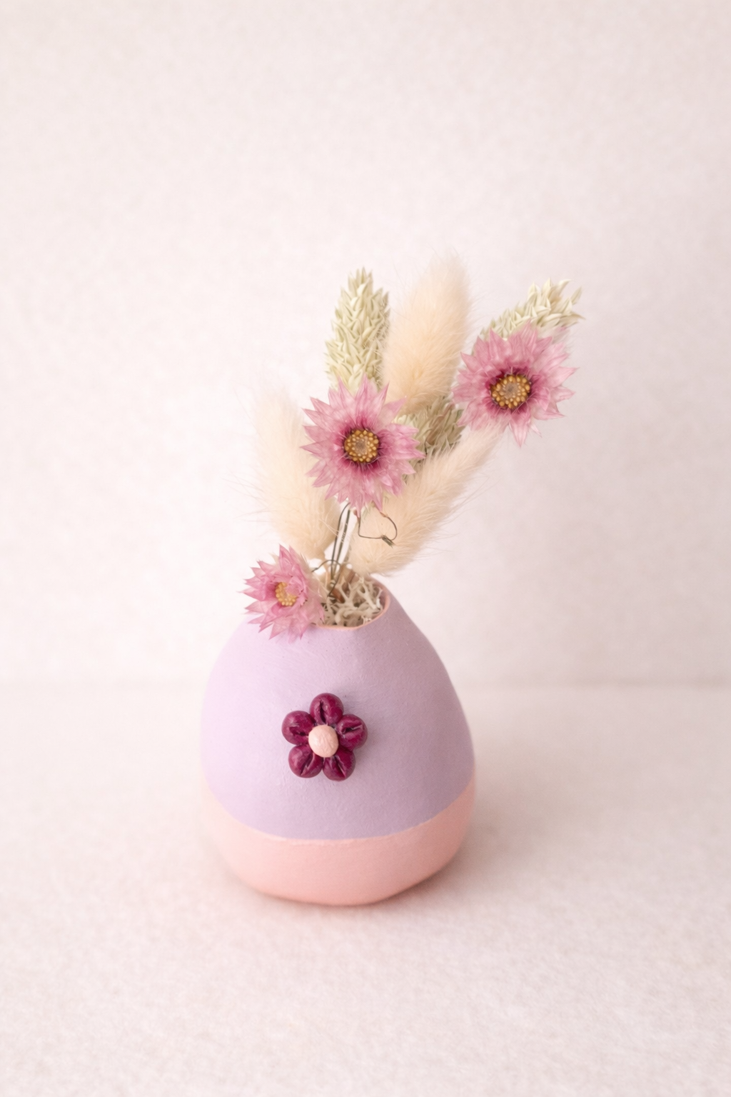 Souffle pastel – petit vase en argile fait main