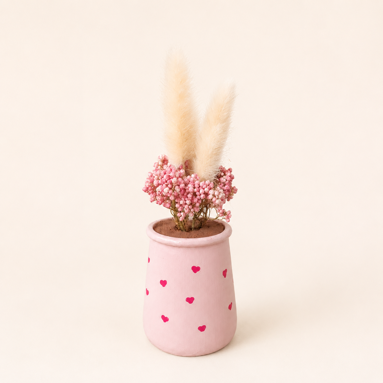 Petit bonheur – pot en verre peint et décoré à la main