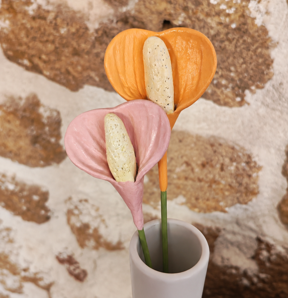 Grand lys éternel — fleur décorative en argile