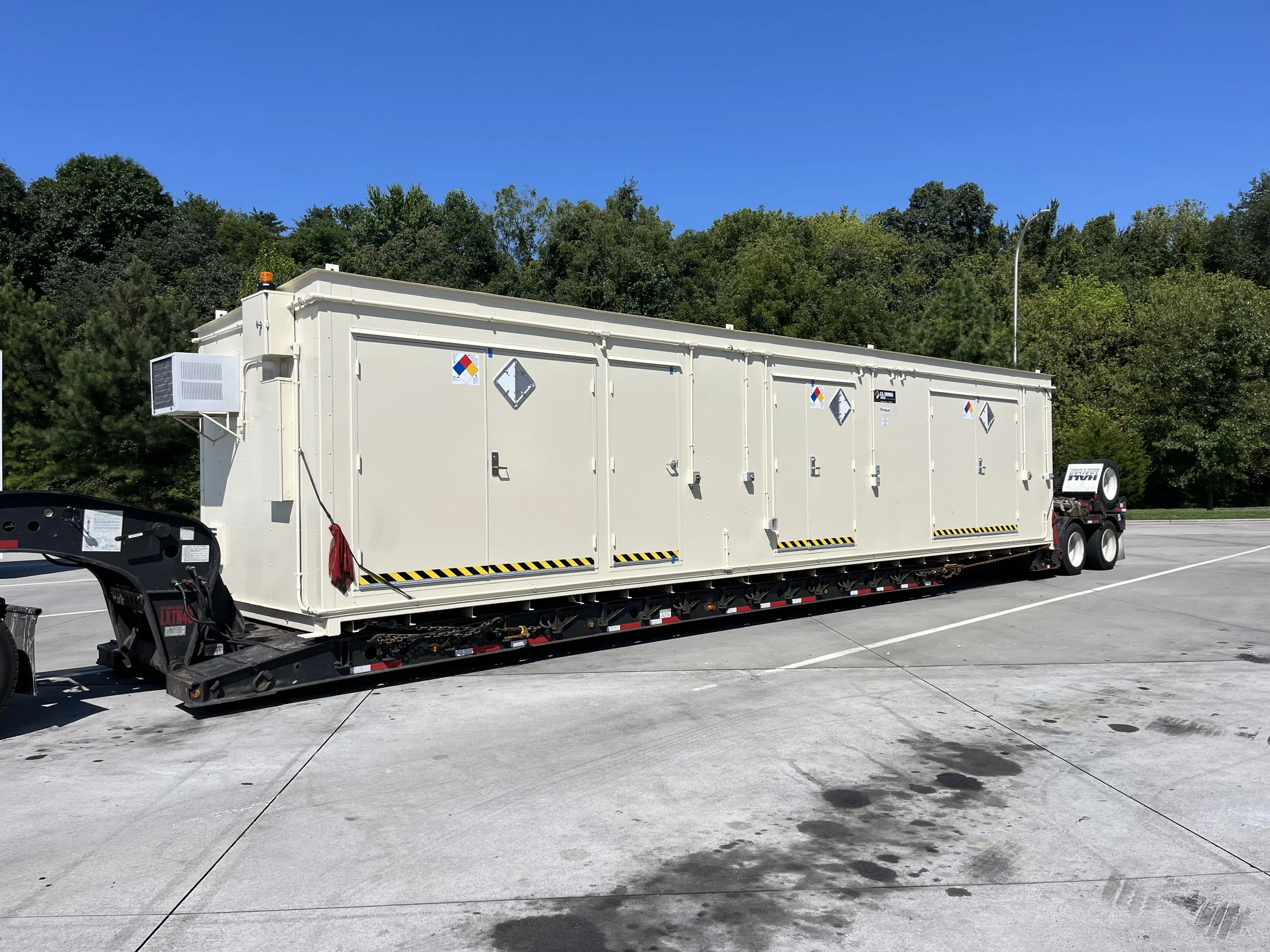 generators, crated machinery, buildings, oversized connex, tiny homes,