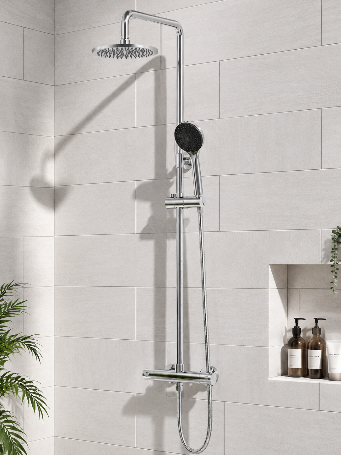 Round Thermostatic 2-Way  Shower Mixer