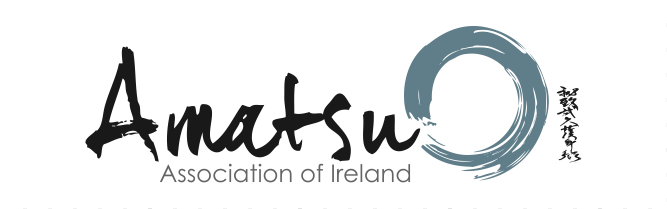 Logo of the Amatsu Association of Ireland, featuring stylised text and a circular brushstroke.