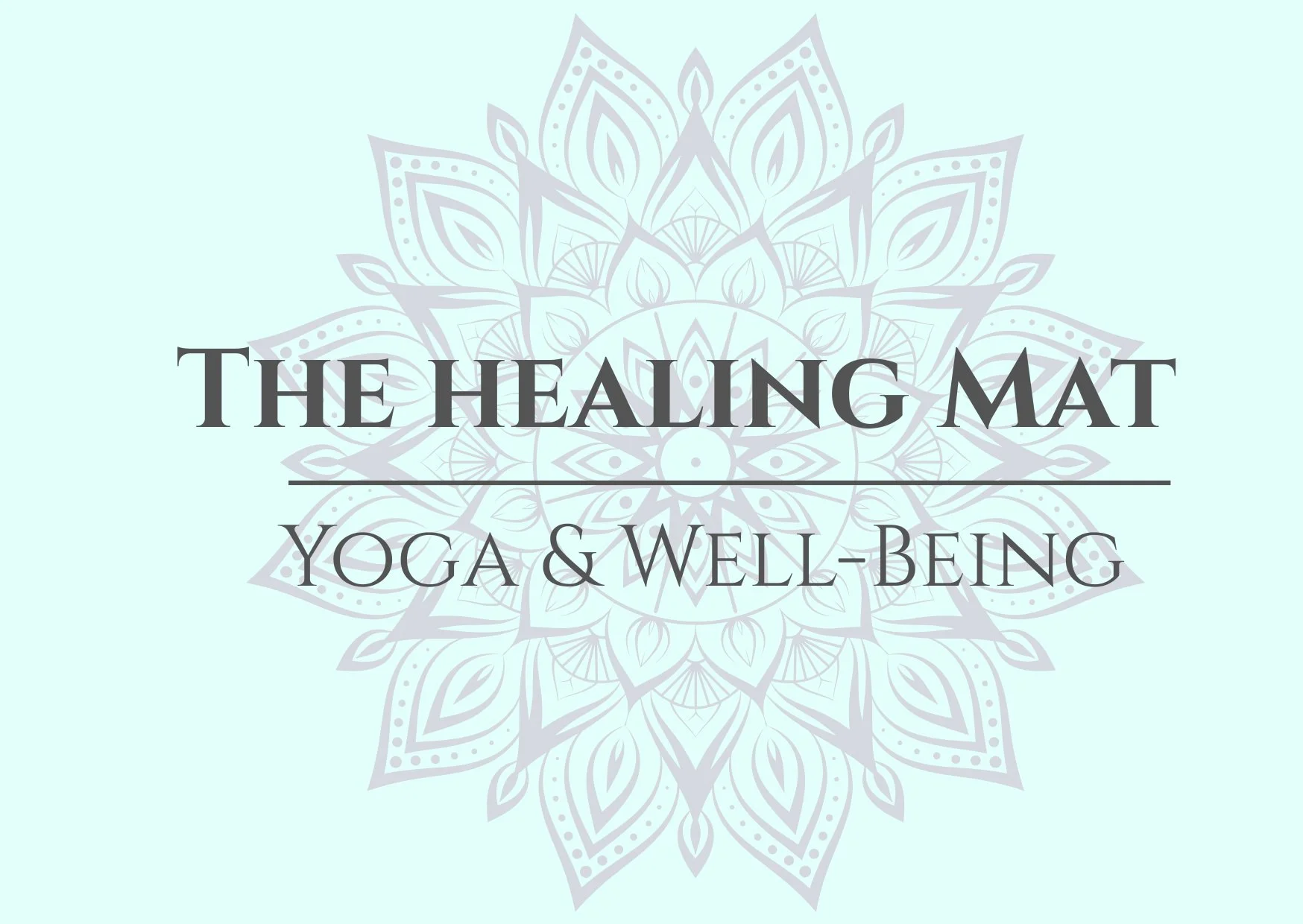 Logo for The Healing Mat, featuring a pastel geometric mandala design and the text "The Healing Mat" with subtitle "Yoga & Well-Being".